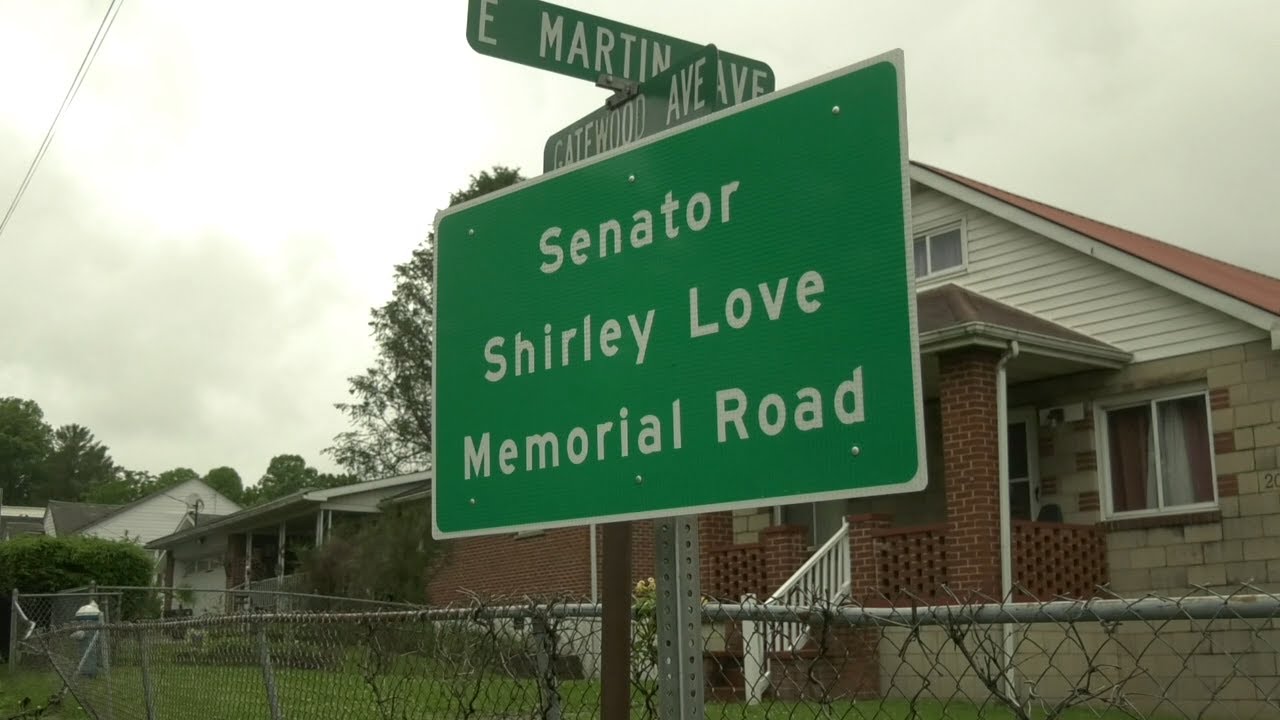 Memorial sign dedicated in honor of late Shirley Love