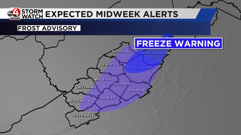 Frosty Mornings Followed By Big Roller Coaster Ride in Temps - WOAY-TV