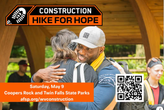 American Foundation for Suicide Prevention hosting WV Construction Hike for Hope on May 9