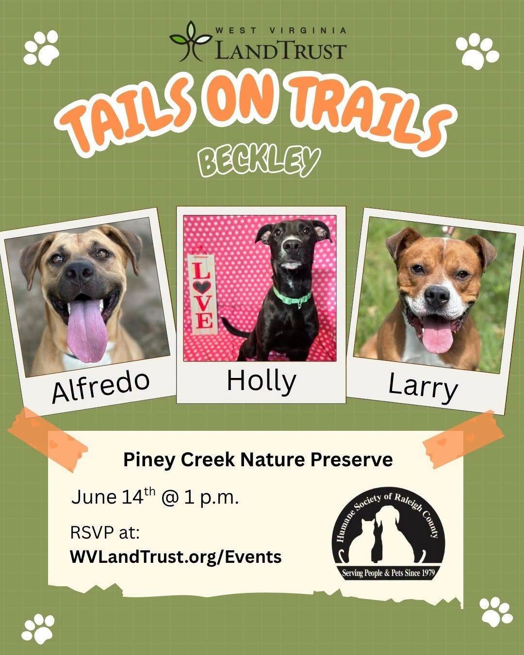 West Virginia Land Trust and Raleigh County Humane Society partner up for Tails on Trails hiking event on June 14